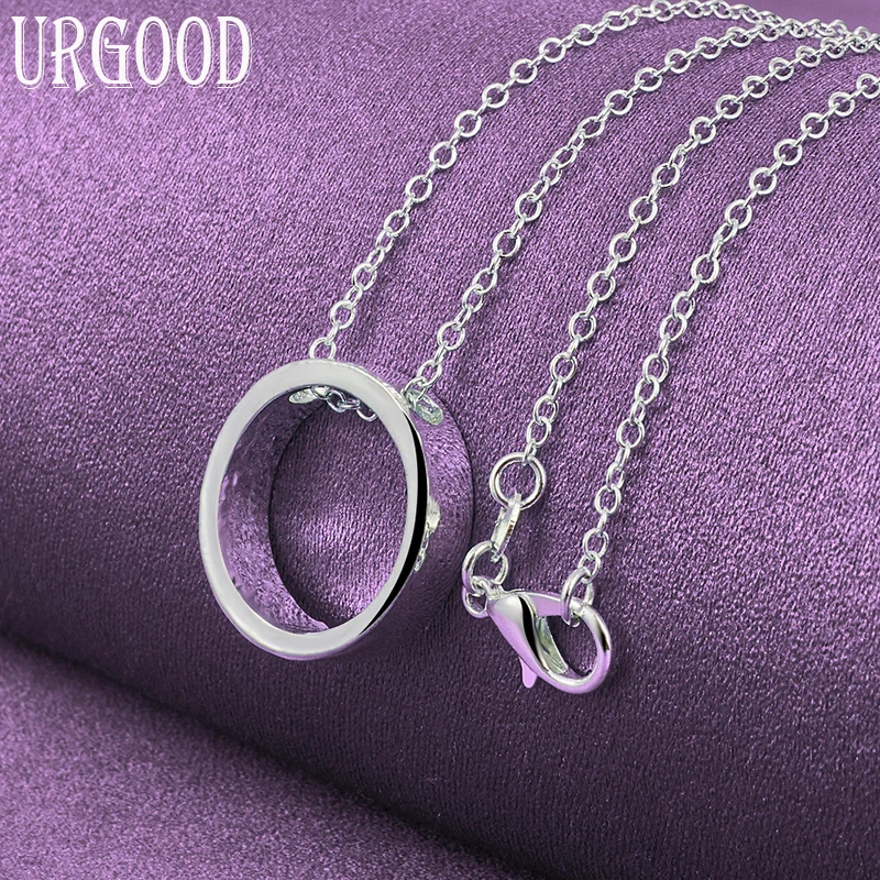 925 Sterling Silver Advanced Fashion Ring Pendant Necklace 16-30 Inch Chain For Women Party Engagement Fashion Jewelry Gift