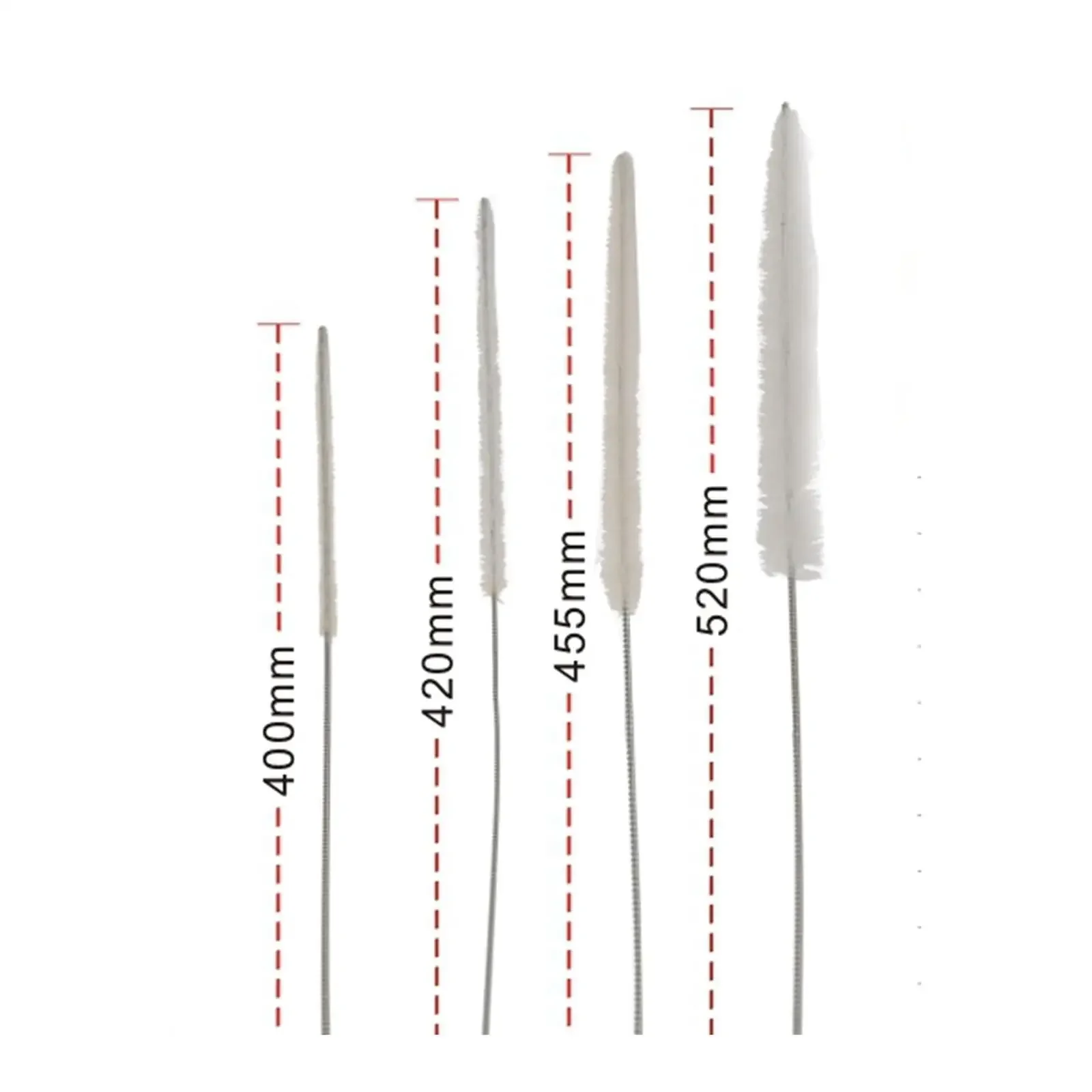 400/420/455/520mm Length Nylon Bristle Pipette Brush Straw Washing Cleaner Lab Supplies