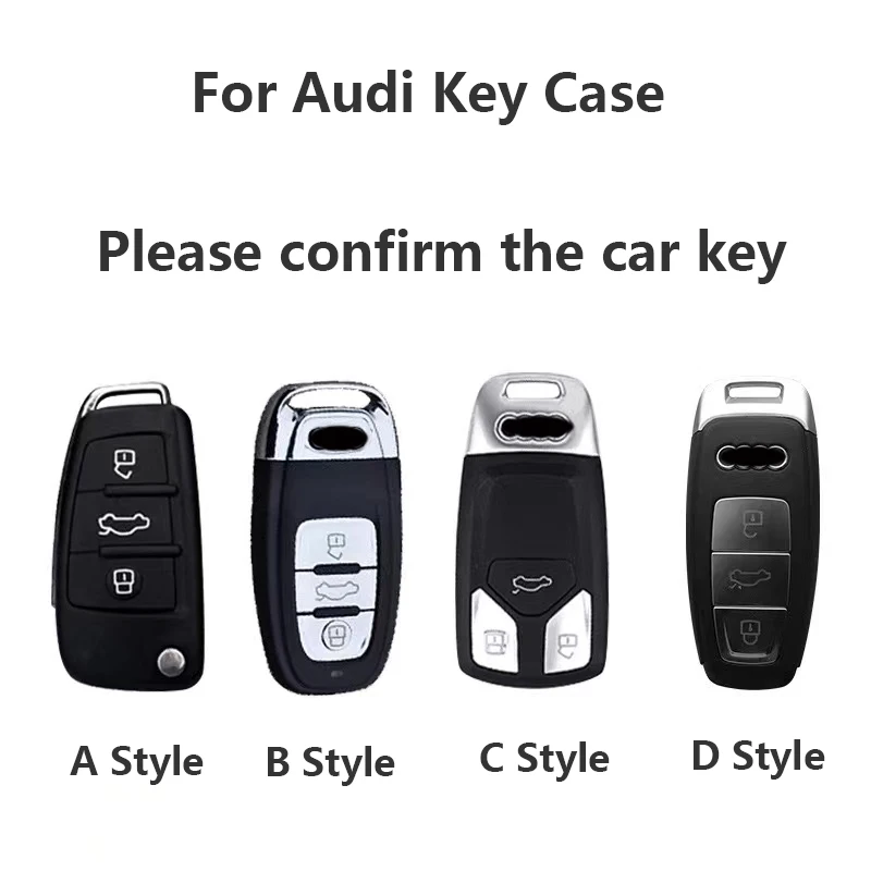 Tampa do caso chave do carro de TPU, protetor de Shell, Audi A1, A3, 8L, A4, B7, B8, A5, 8P, A6, C6, 4F, A7, A8, Q2, q3, Q5, Q7, S6, 8V, TT, RS, S3,