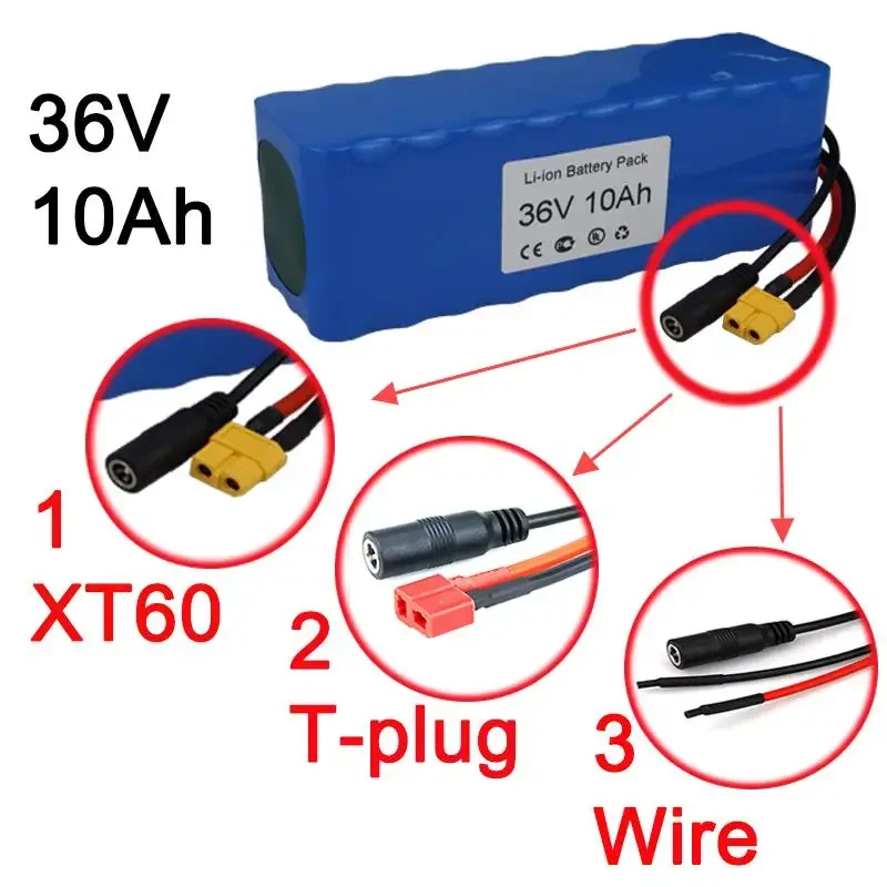 Hot New 10S3P Various Styles To Choose From 10Ah 15Ah 20Ah T-Plug XT60 Wire Connector And BMS  36V Ebike Battery Pack