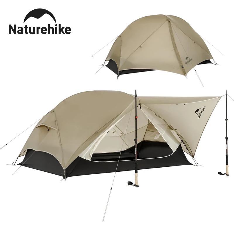 Tente Naturehike Mongar UL pour 2 personnes, tente de camping 3 saisons, tente de randonnée ultralégère imperméable 15D pour la randonnée et le cyclisme