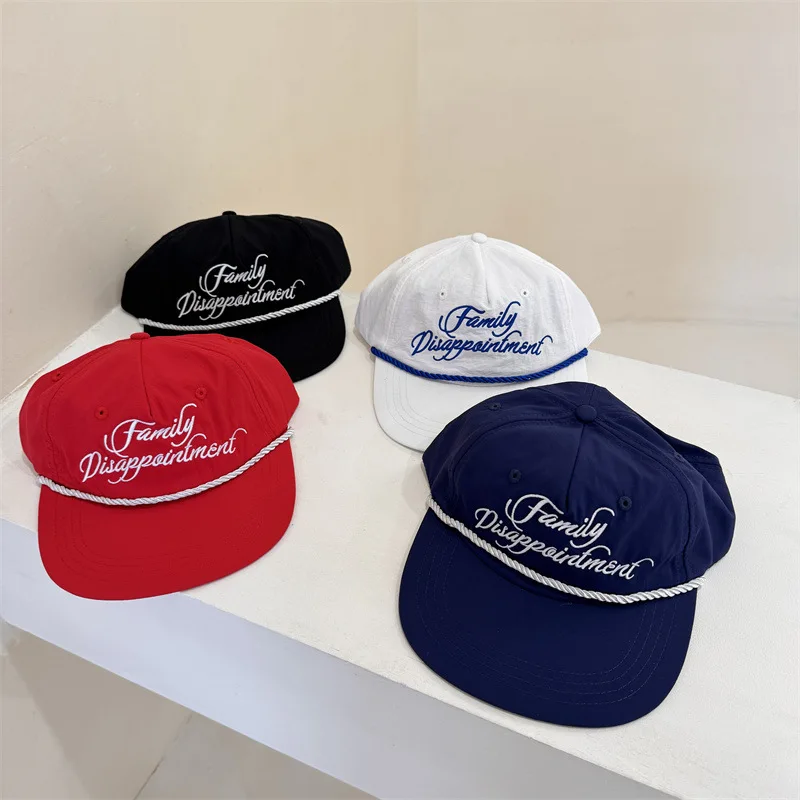 

Wide Brim Big Brim American Quick-Drying Thin Letters Embroidered Peaked Cap