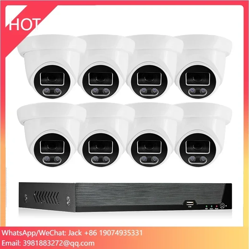 Cámaras de vigilancia Ip de seguridad Cctv para el hogar, visión nocturna a todo Color, alta calidad, 4 canales, 8 canales, Poe, Nvr, Kit de sistema de cámara Cctv
