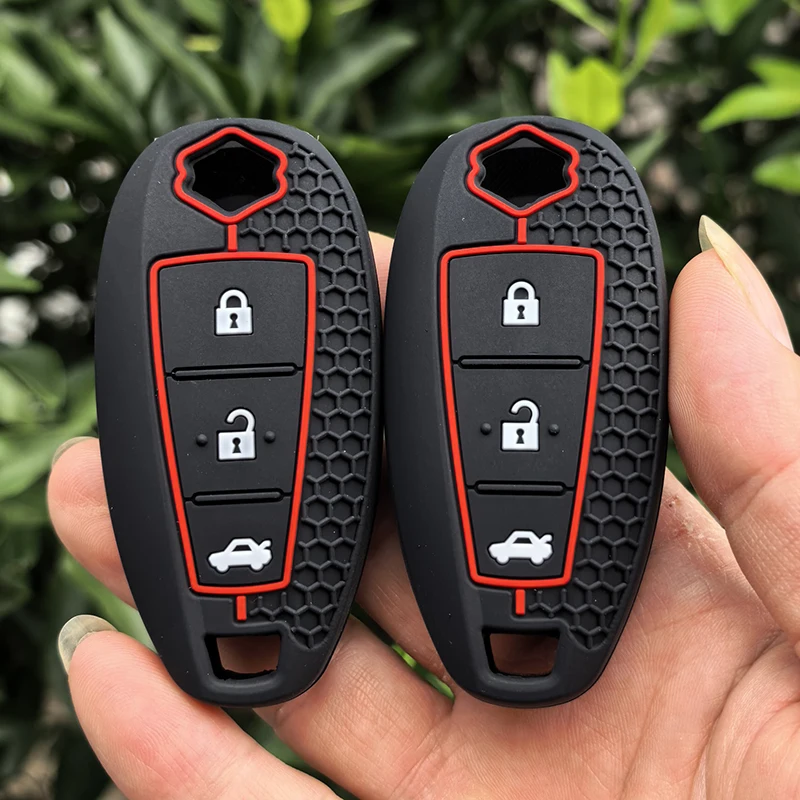 Silikon-Autoschlüsselhülle, Schutztasche, Schlüsselanhänger-Abdeckung für Suzuki Baleno, Ertiga, Ciaz, Ignis, Kizashi, Swift, SX4, S-Cross, Vitars
