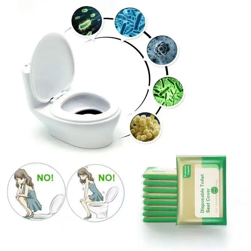 50/100 Stück Große Universelle Version Einweg-Toilettensitzauflage Tragbare Wasserdichte Toiletten-Sitzauflage für Reisen – Detail 3
