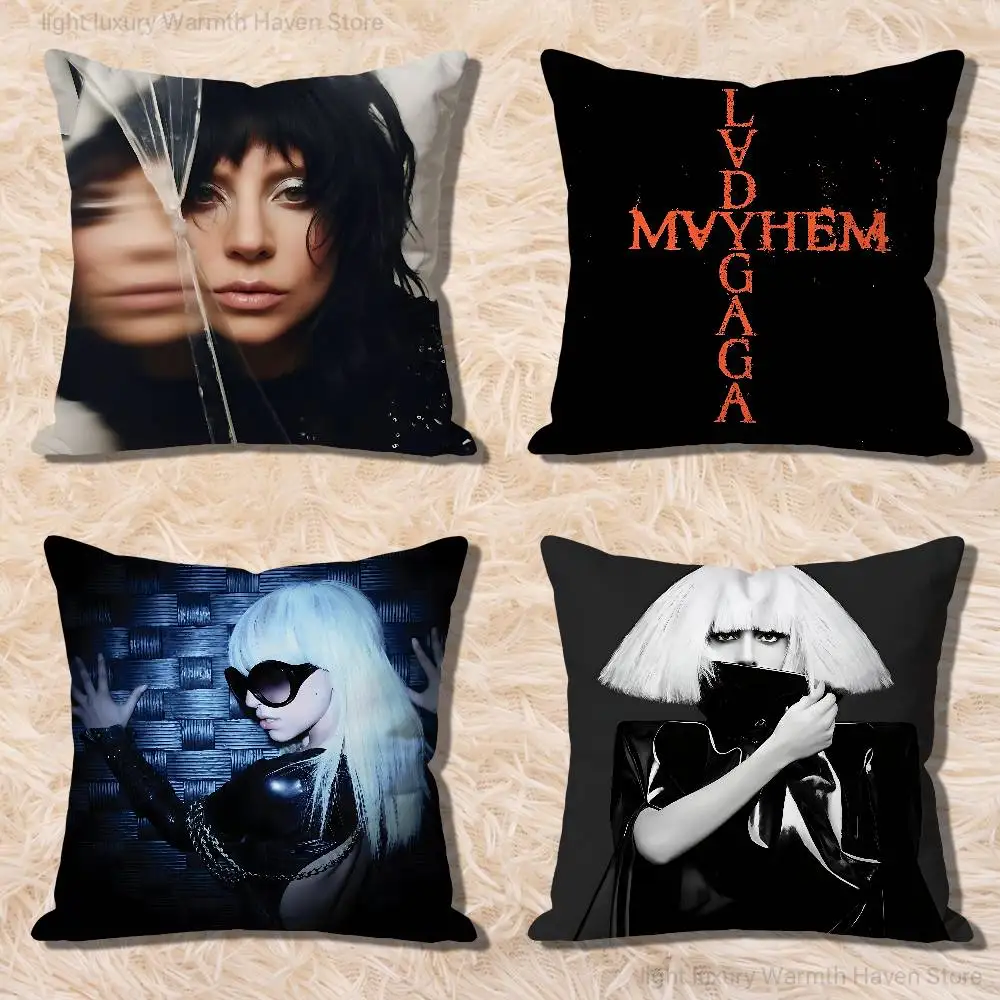 

L-Lady G-Gaga Mayhem Pillow Cases for Bedroom Living Room Sofa Home Decor Polyester Cushion Cover with Zipper
