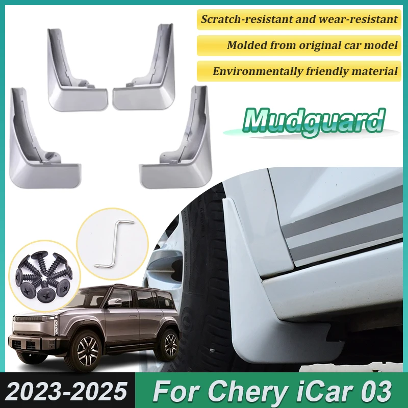 

For Jaecoo J6 Accessories Chery iCar 03 2023-2025 4PCS Paint Car Front Mudguards Splash Rear Muds Fender Wheels Car Accessories