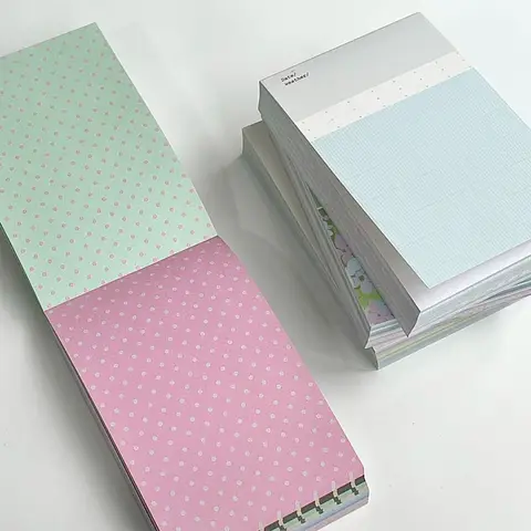 A7 Refill Pages Memo Pad Double Sided Scrapbook Paper Grid Blank Planner Inserts for Journaling Minimalist Collage Craft Supplie