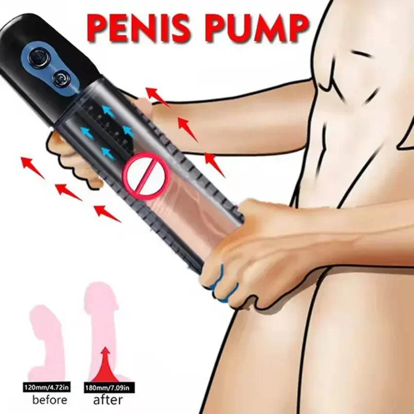 Powerful Electric Penis Vacuum Pump Dick Enlargement Extender Male Masturbator Pump Penile Exercise  Device Pussy Pumps Sex Toy