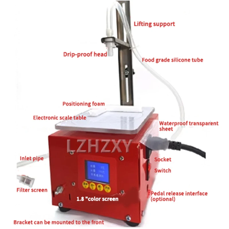 Máquina de enchimento líquida 350ml 3.8l controle digital água bebida perfume cosméticos suco leite pequena garrafa enchimento