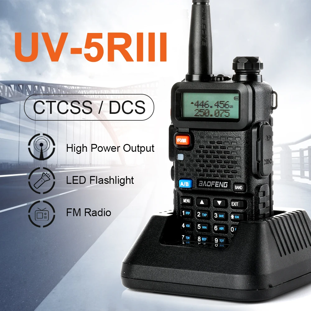 Original Baofeng UV-5R FM Walkie Talkie Portable Ham Amateur CB Radio Dual Band VHF/UHF Transceiver Two Way Radios Hunting