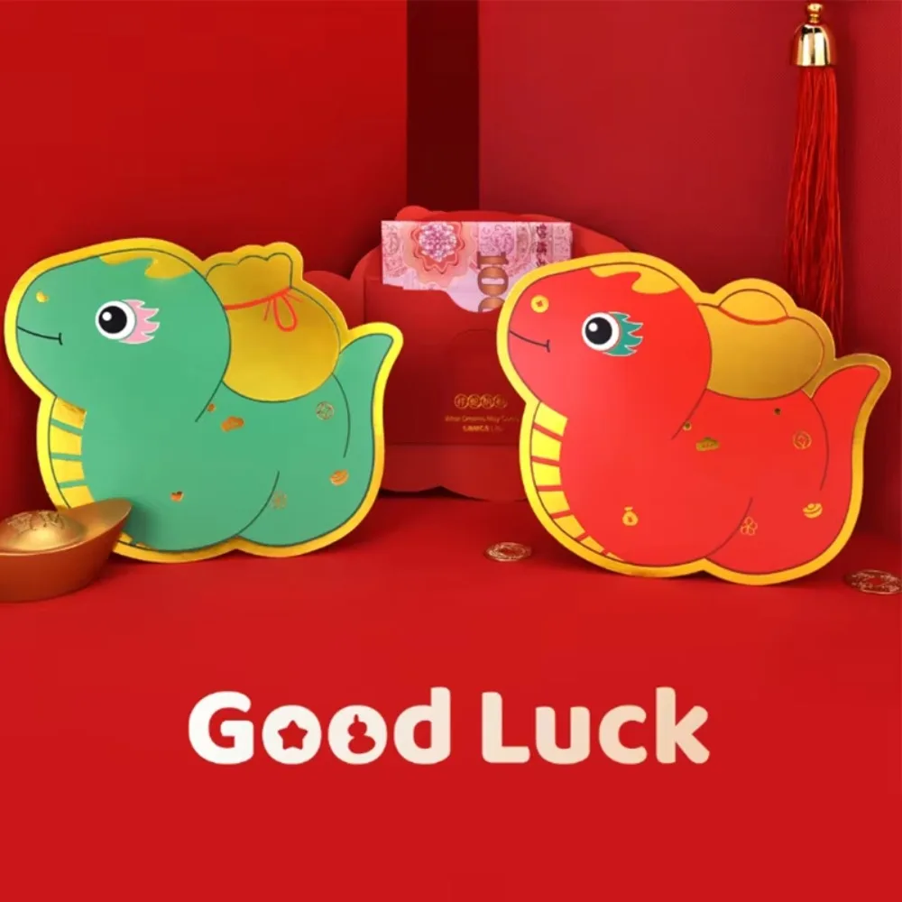 창의적인 뱀 모양 중국 설날 빨간 봉투 핫 스탬핑 두꺼운 행운 돈 주머니 단색 빨간 봉투 뱀의 해