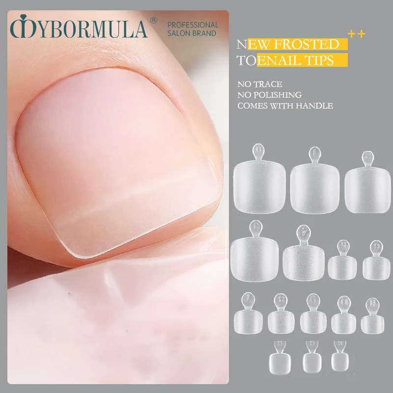 120/150/600pcs Frosted False Toenails Short Square Fake Soft Gel Full Cover Pre-shape ToeNail Tip Press on Toe Nail Extension