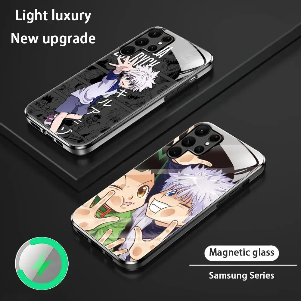 Anime CoolK-KilluAS Zol-dy-ck Phone Case For Samsung S24 S23 S22 S21 S20 Plus Ultra Note20 Glass Magnetic Phone Case