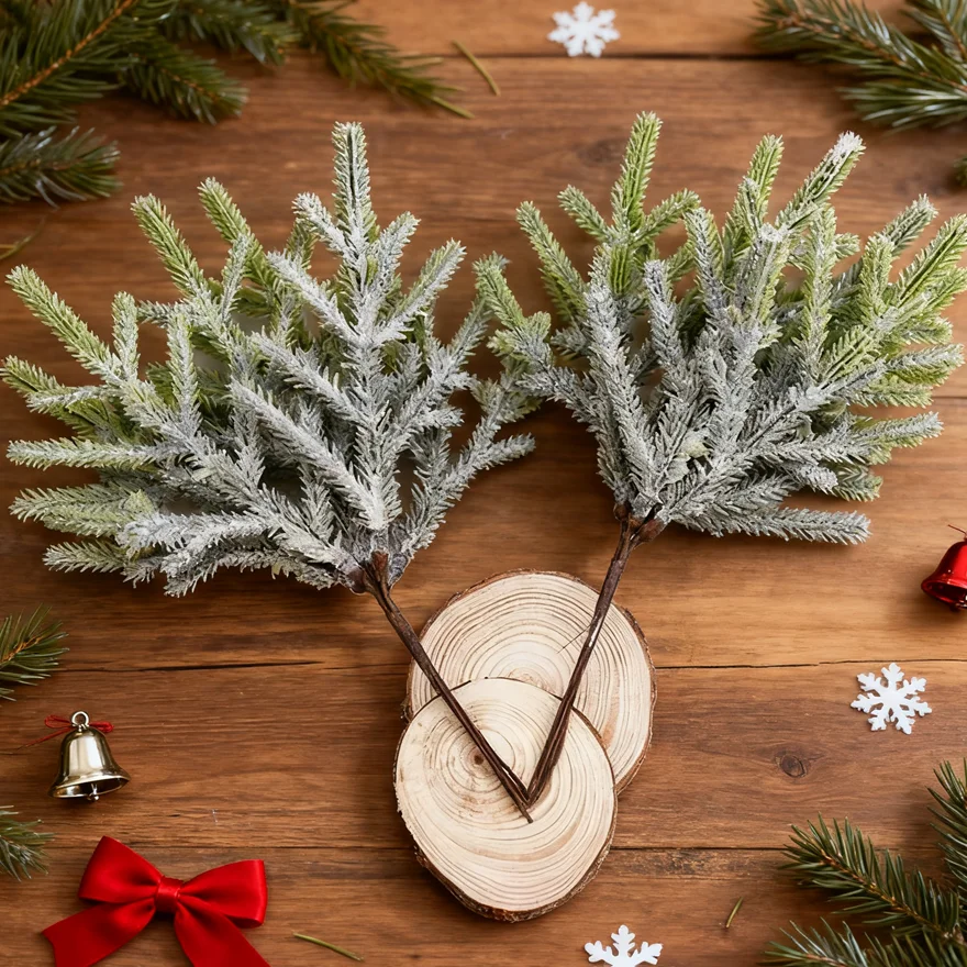 

1 bundle(6 Pieces)Artificial Plants Decorative Flower Wreath Home Room Wedding Decoration Christmas Tree Diy Gifts Box Scrapbook