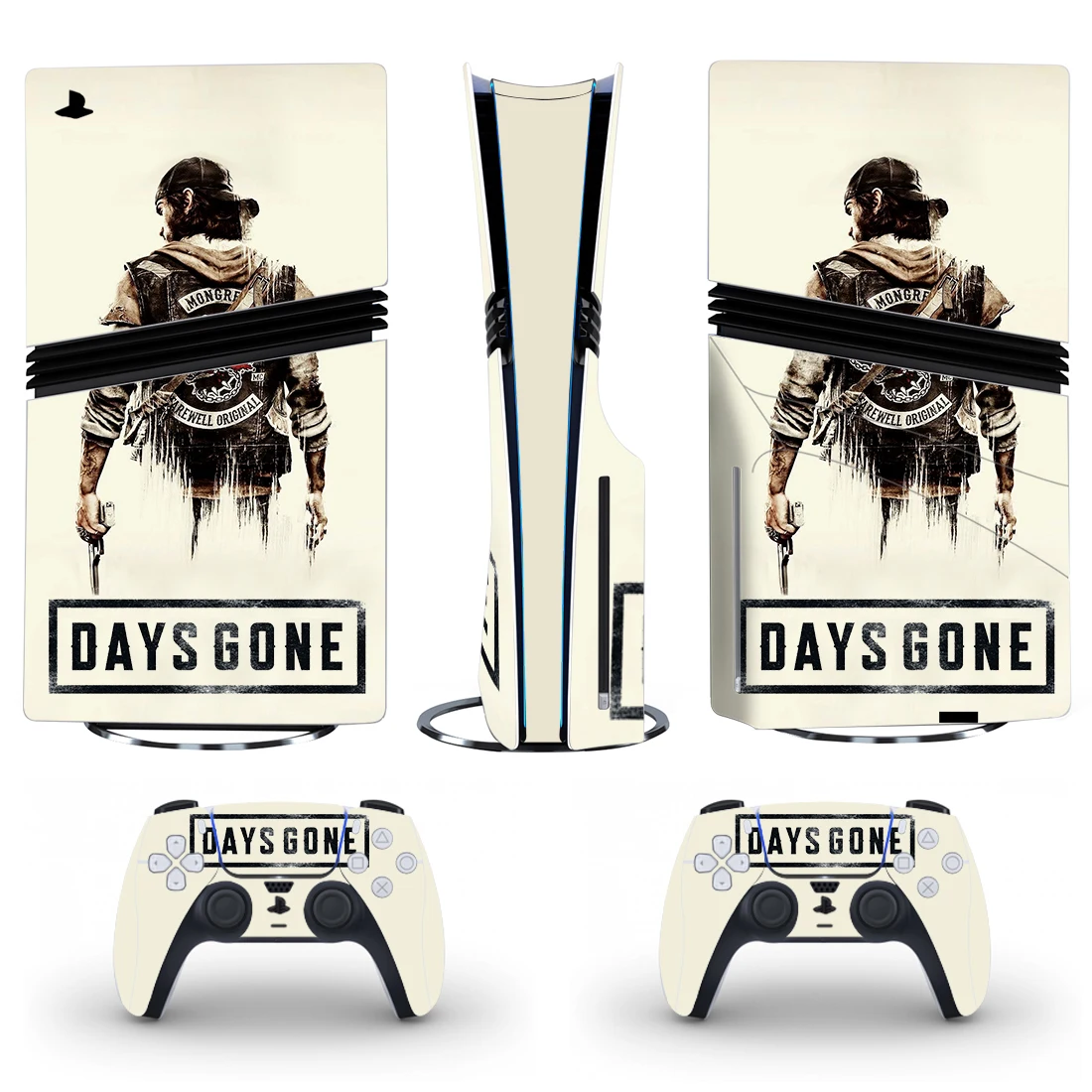 Day Gone PS5 Pro Disc Digital Skin Aufkleber für Konsole und 2 Controller PS5 Pro Skin Vinyl