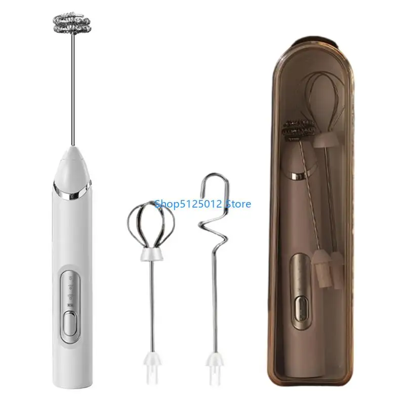 G8TC Pack of 1 Powerful 1200mAh Electric Handheld Milk Frother with 3 Attachments for Coffee Cream Embryos Includes Travel Case