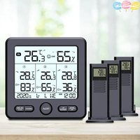 Weather Station Indoor/Outdoor Wireless Sensors Digital Thermometer Hygrometer LED LCD Display Thermometer With 3 Remote Sensors