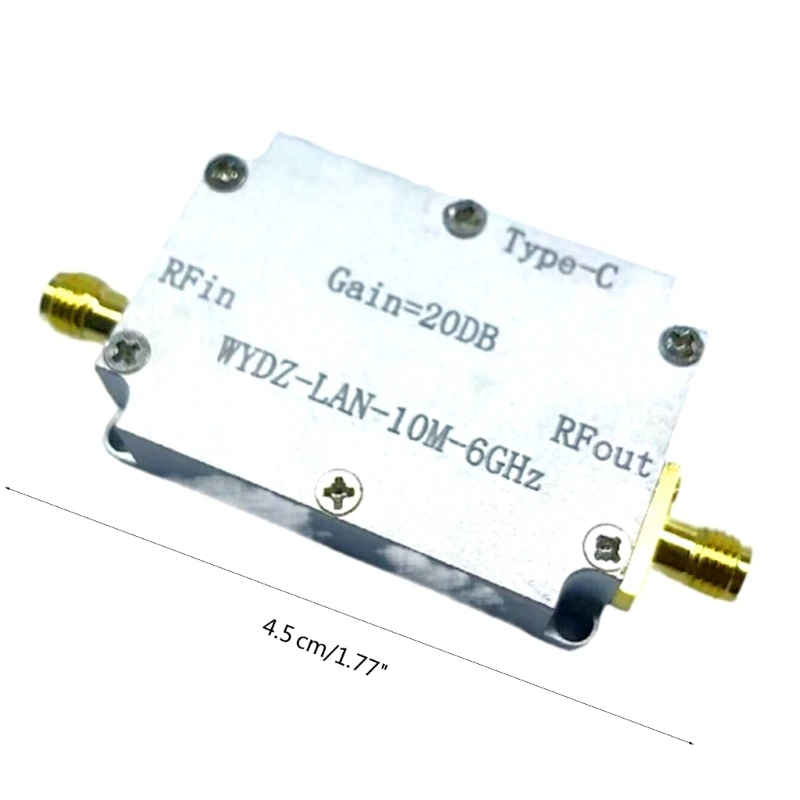 مضخم صوت منخفض الضوضاء 10 متر-6 جيجا هرتز عالي التسطيح RF إشارة قيادة مستقبل أمامي 20DB مضخم للصوت لراديو FM