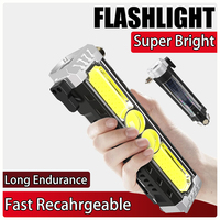F2 Powerful LED Flashlight USB Rechargeable Safety Cone Flashlight Outdoor Magnetic Attachment Handheld Portable Work Light