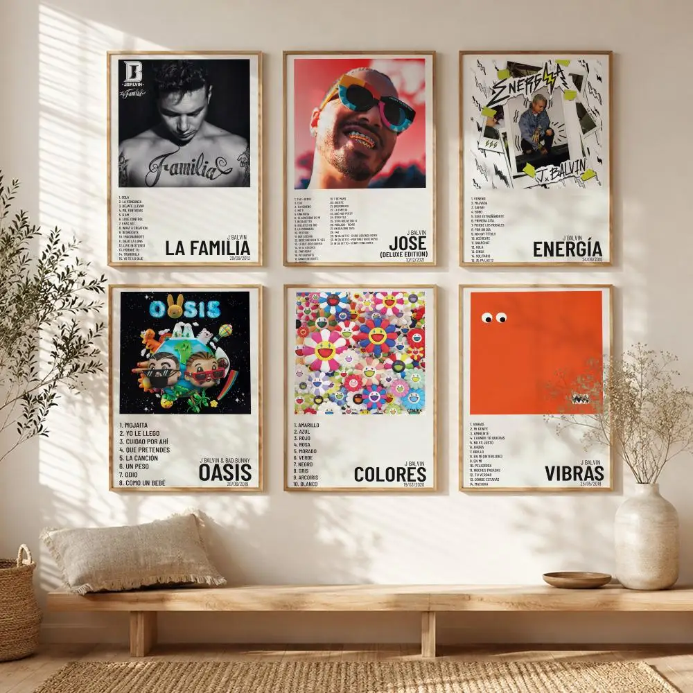 Reggaeton Singer J-J Balvin Poster All-match HD Waterproof Self-Adhesive Wall Art Sticker For Home Bedroom