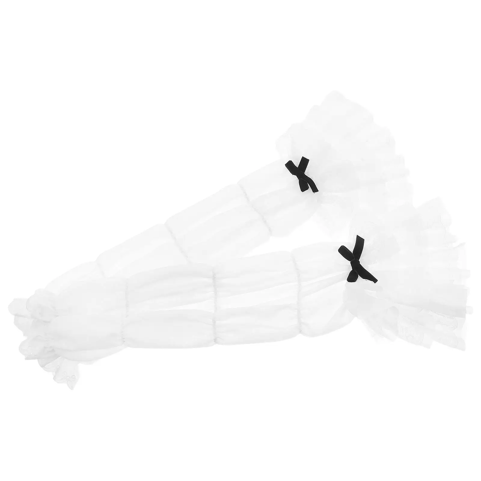 

White Arm Lace Sleeves Multi-layer Ruffle Wrist Cuffs Lolita Gloves Cover Bride Sun Protection Comfortable Fabric Floral Arm