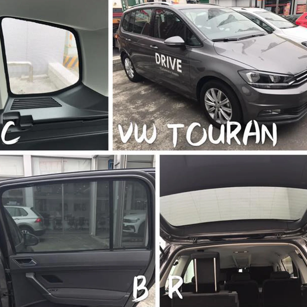 For Volkswagen VW Touran 5T 2016-2023 2024 Car Sunshade Visor Front Windshield Curtain Rear Side Baby Window Sun Shade Shield