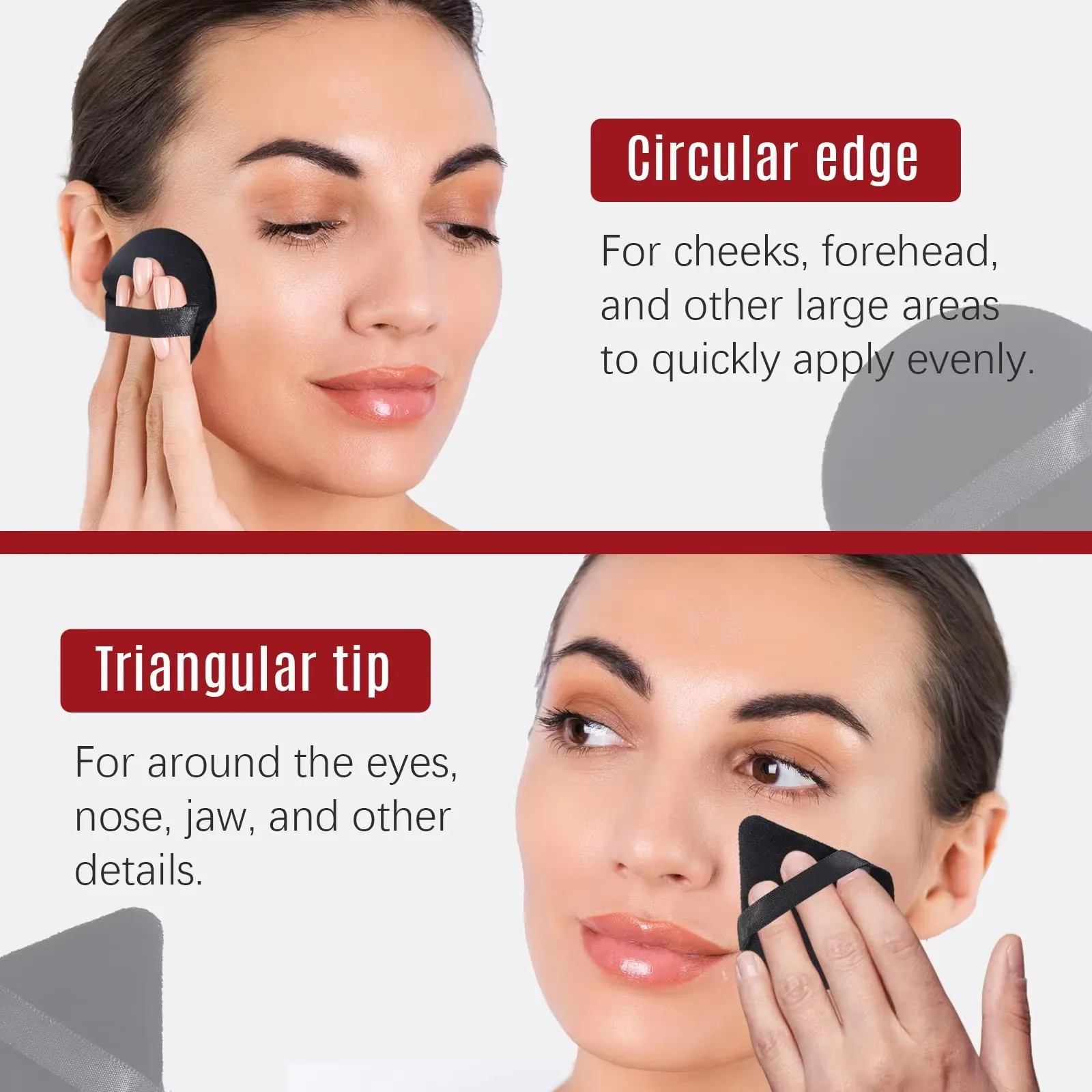 8/10/20Pcs Mini Face Makeup sponge Cosmetics Washable Lightweight Makeup Tool Triangle Velvet Powder Puff Pizza Flours