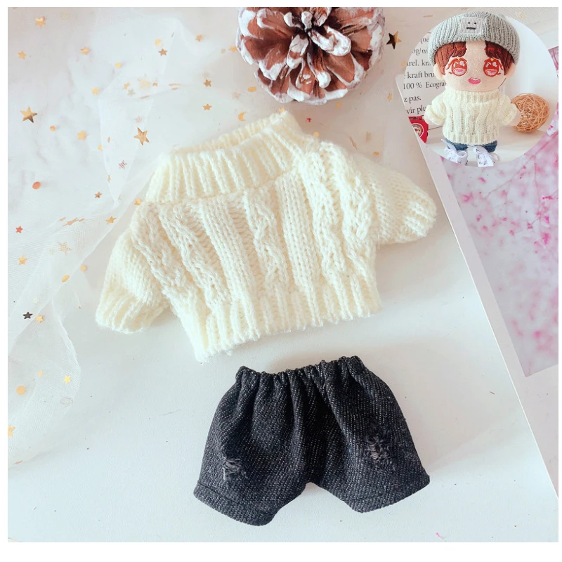 Doll Clothes for 20cm Idol Dolls Accessories Plush Doll's Clothing Sweater Stuffed Toy Dolls Outfit for Korea Kpop EXO Dolls