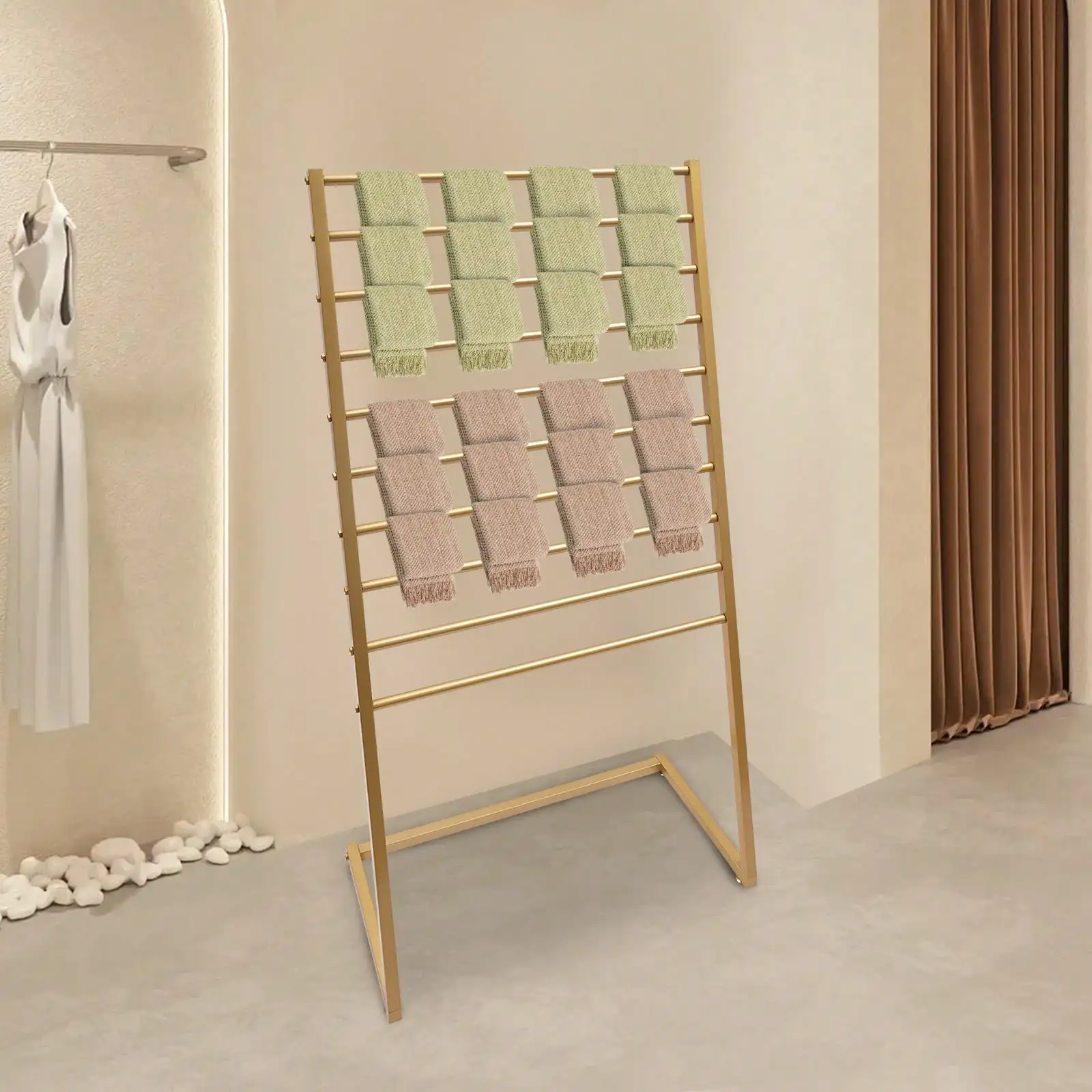 

Clothing Shop Trousers Display Stands 10 Tier Metal Scarf Holder High Quality Display Racks for Scarf