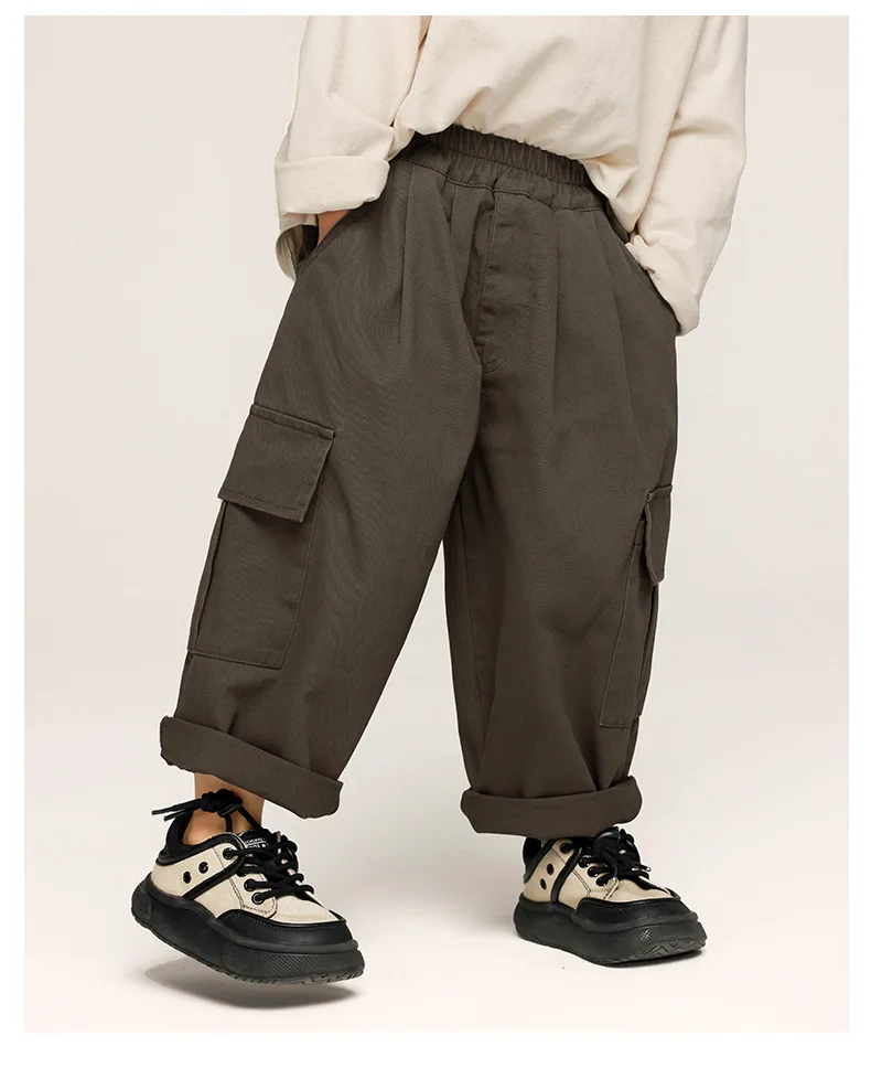 

Kids Pants Spring New 2025 Cargo Pants Fashion Korean Cool Boy Simple Style Casual