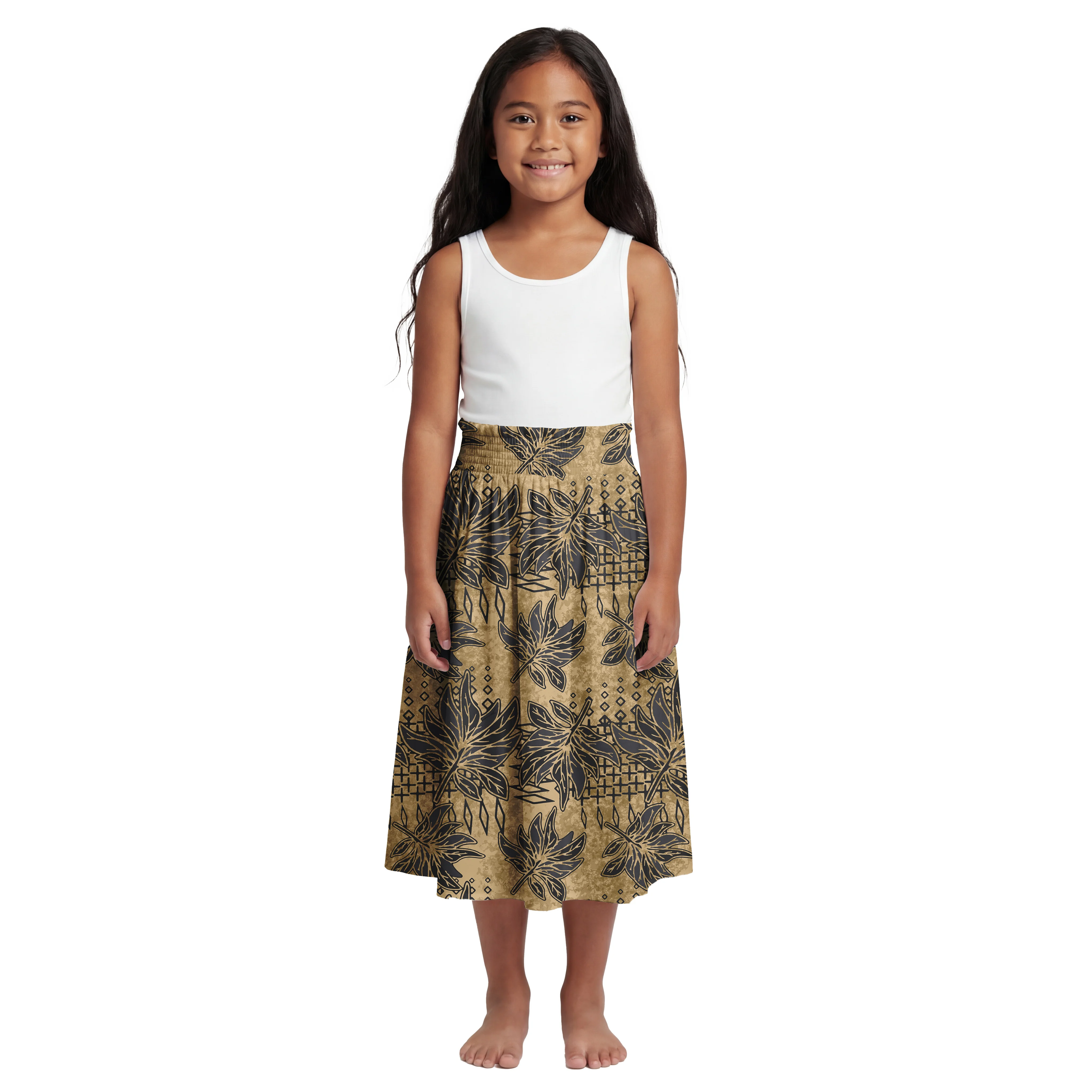 Custom Oversize Clothes Polynesian Sweet Outfits Samoan Kid Party Holiday Dresses Tropical Pattern Hawaiian Girls Pleated Skirts