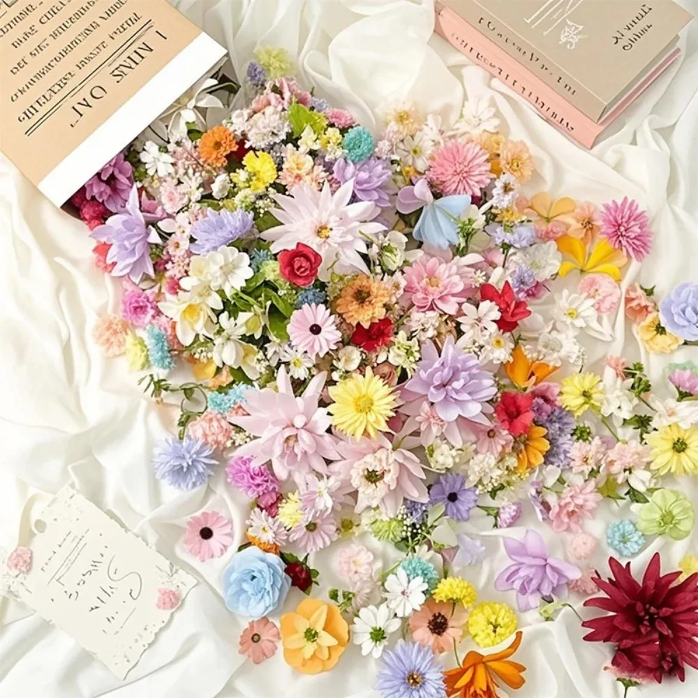 20/52 Stück zufällig gemischte künstliche Blumen aus Seide, künstliche Blumen für Zuhause, Raumdekoration, DIY, Basteln, Geschenke, Zubehör, Braut, Hochzeitsdekoration – Detail 6