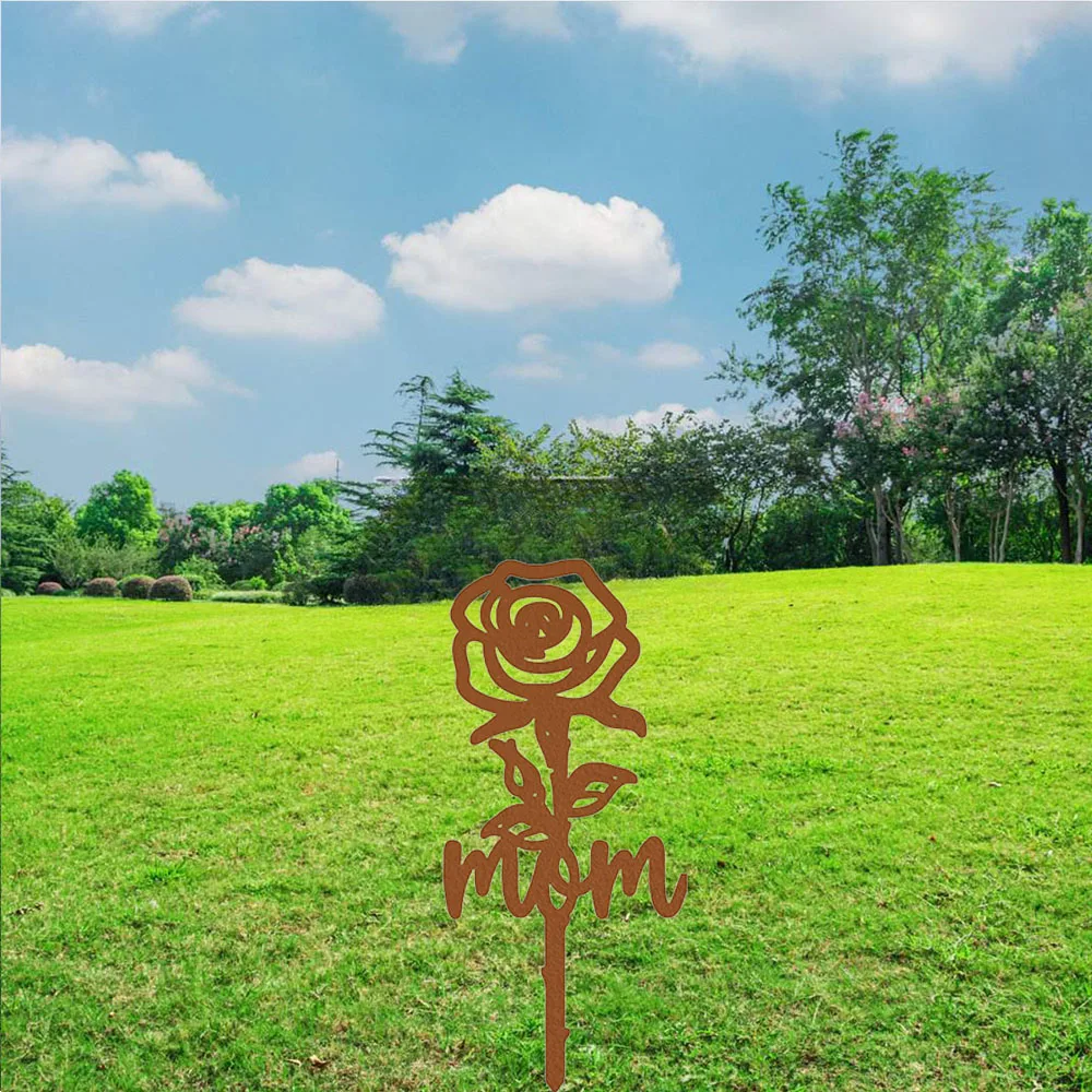 Fascinating Rose Memorial Stake – Intriguing Graveyard Decor. Captivating Rose-Shaped Sympathy Grave Marker