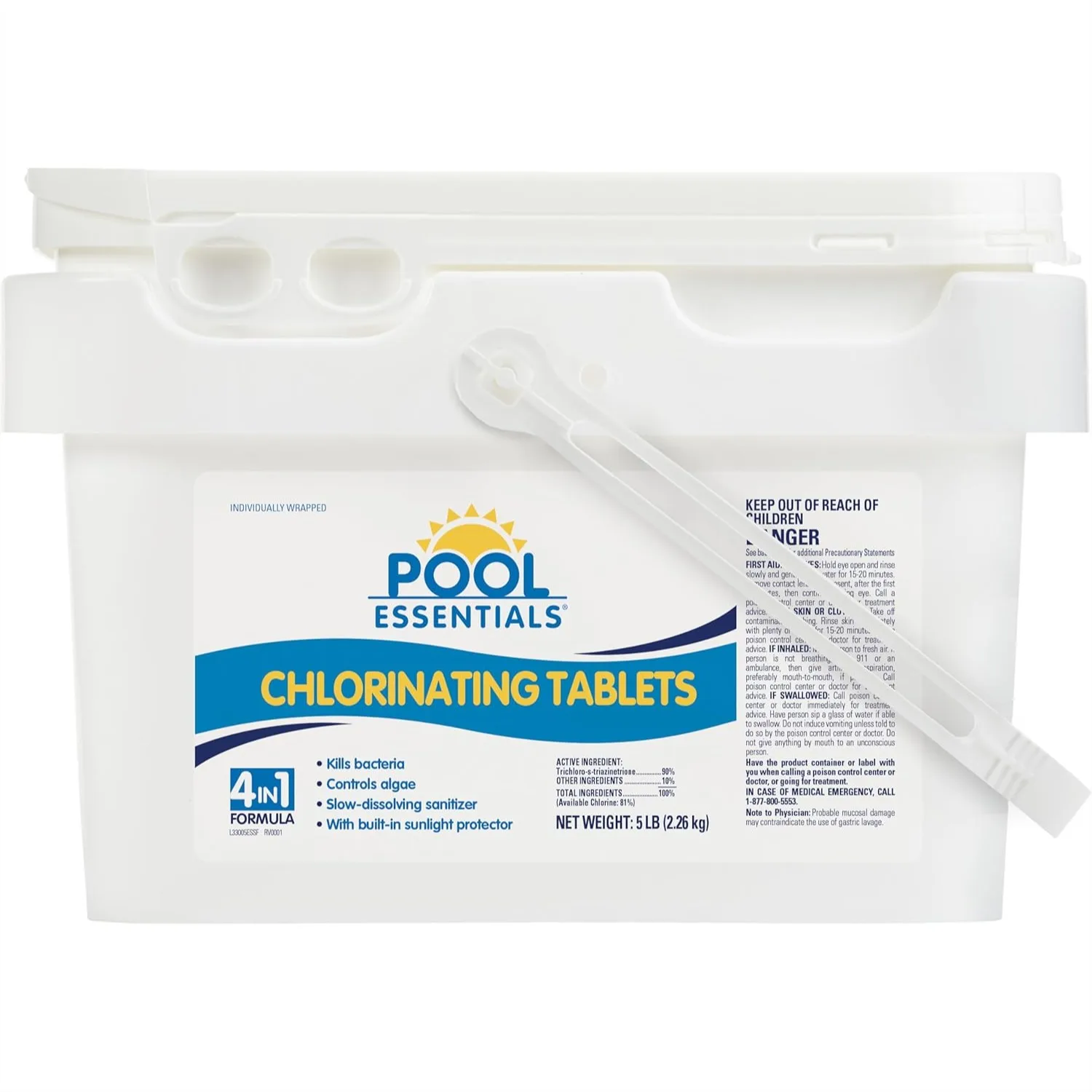 

3" Swimming Pool Chlorinating Tablets, Kills Bacteria & Controls Algae, Long-Lasting 5LB