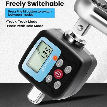 GOYOJO 디지털 토크 렌치 어댑터-정밀 전자 토크 공구 변환기 및 계량기, LCD 디스플레이 포함, 1/2 인치 1/4 포함