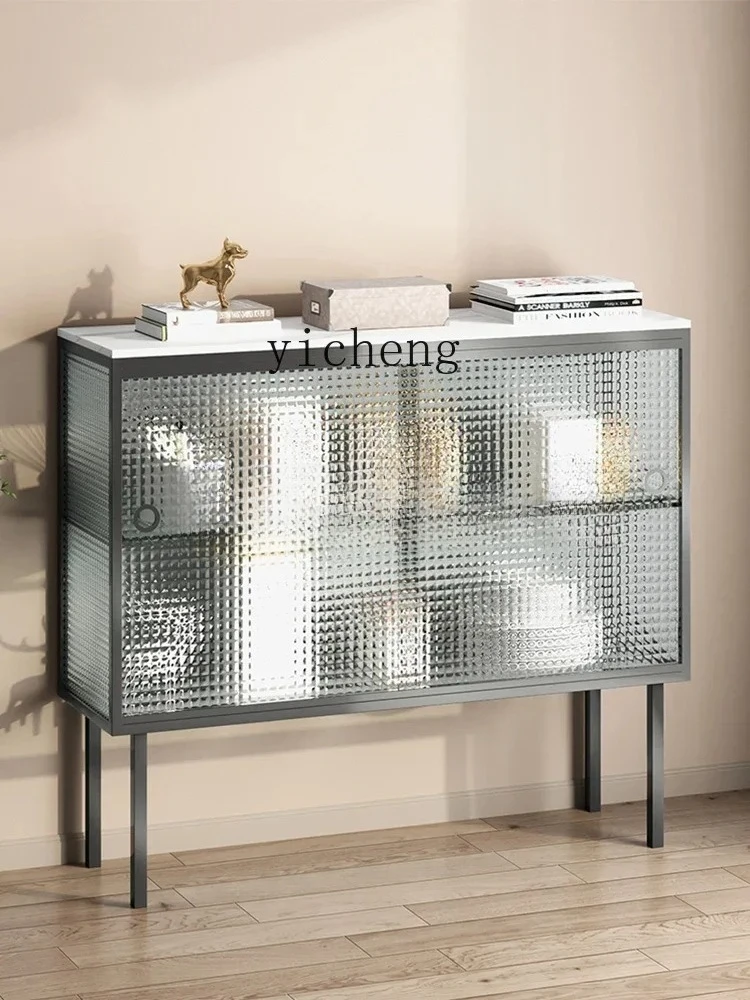 GZ-11  glass side cabinet light luxury sliding door porch living room kitchen tea cabinet locker
