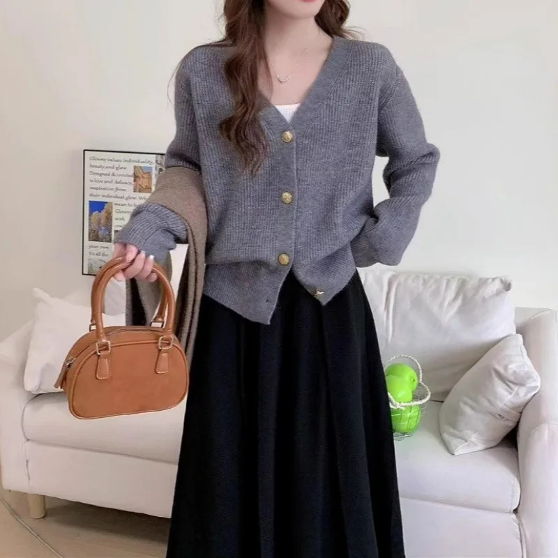

Korean Version New Lazy Style Loose Knit Cardigan Jacket for Women's 2025 Autumn and Winter Women's Outerwear