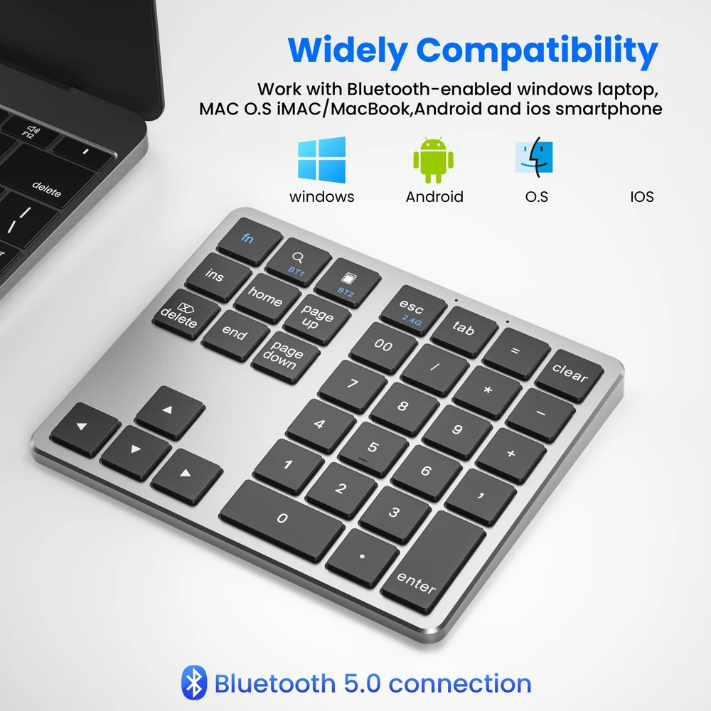 2025 neue Dual Bluetooth Numerische Tastatur 2,4G Drahtlose Tastatur 300 mAh Batterie Wiederaufladbare Numpad Für iPad Xiaomi Telefon Pc tablet
