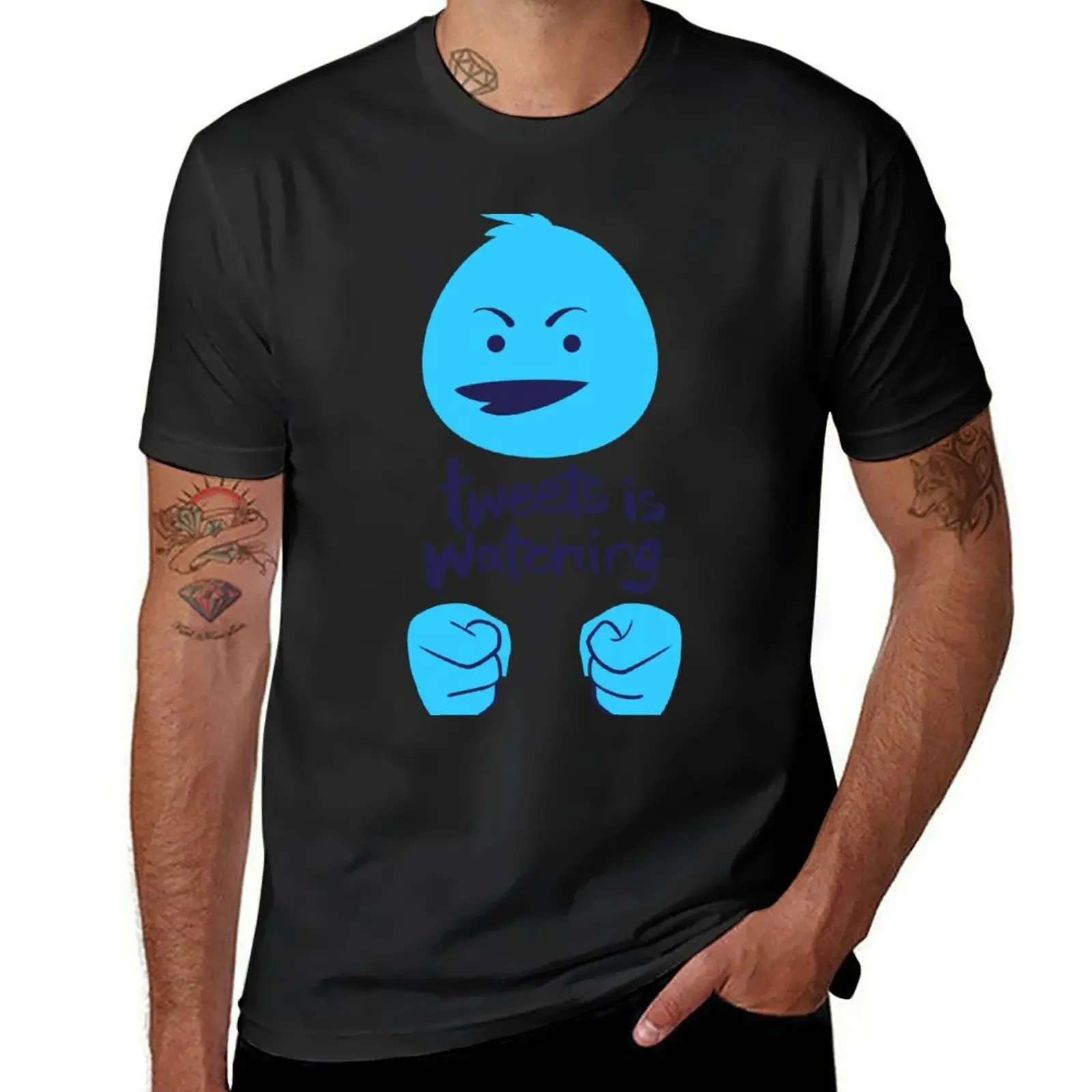 Tweets is Watching T-Shirt blacks cute clothes anime clothes plus sizes mens white t shirts