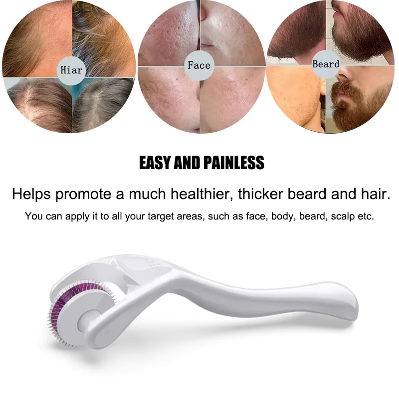 180 Derma Roller For Facial Skin Body Face Care Hair Growth Beard Acne Wrinkle Red Blood Removal 0.2/0.25/0.3