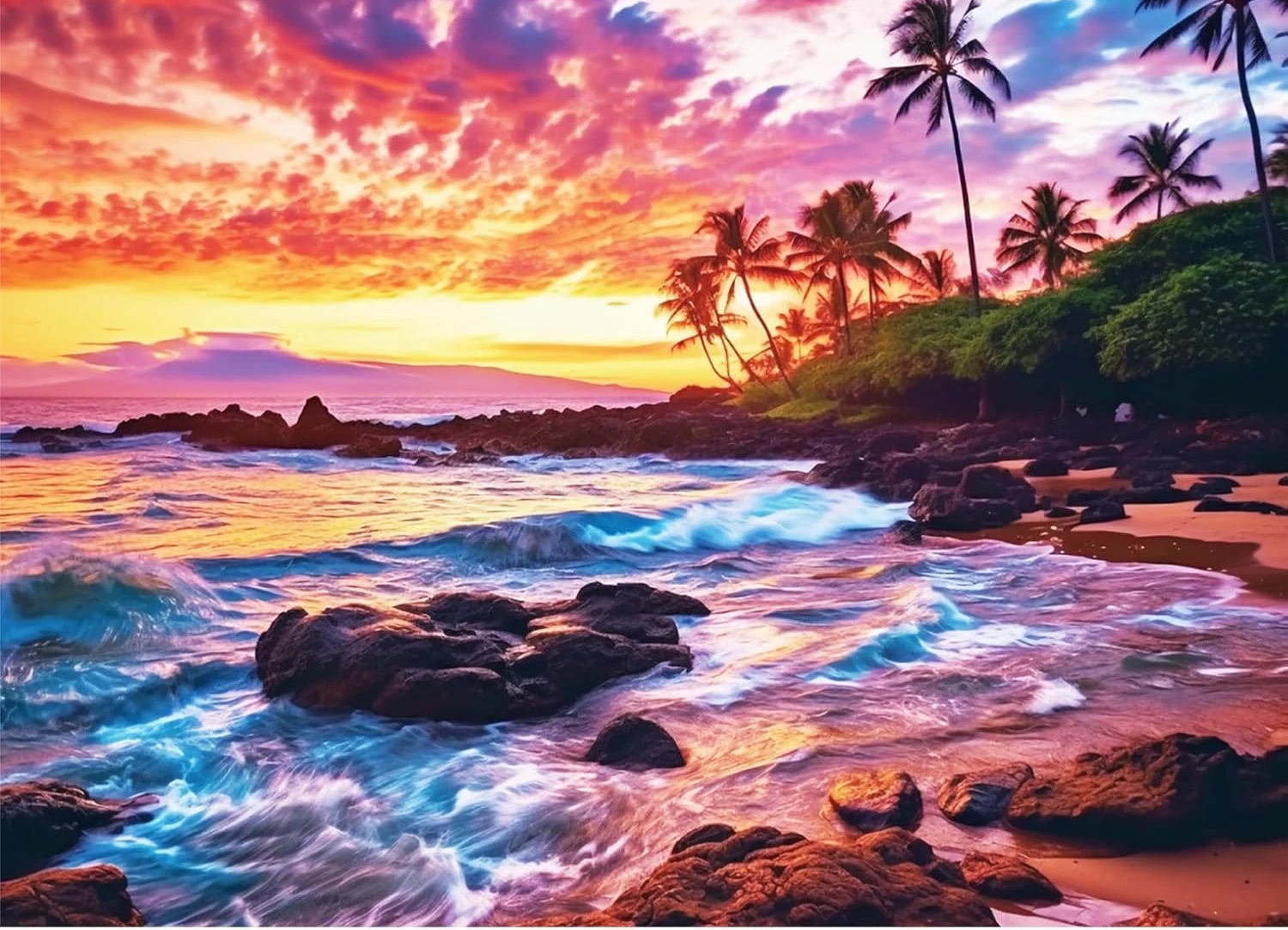 120/300/500/1000 Teile Strand Sonnenuntergang Holzpuzzle für Erwachsene Landschaftspuzzle Lernspielzeug Anspruchsvolles Spiel Nächte Spaß