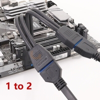 2 Port USB 3.0 Female to 20 Pin Header Motherboard Cable Internal Connection Dual Port USB 3.0 19 Pin Y Splitter Drop Shipping