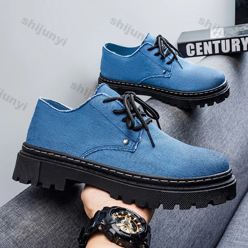 

Новые мужские кеды на платформе из канваса на шнуровке, весна 2026, большие размеры, винтажный стиль, удобные, нескользящие, повседневные