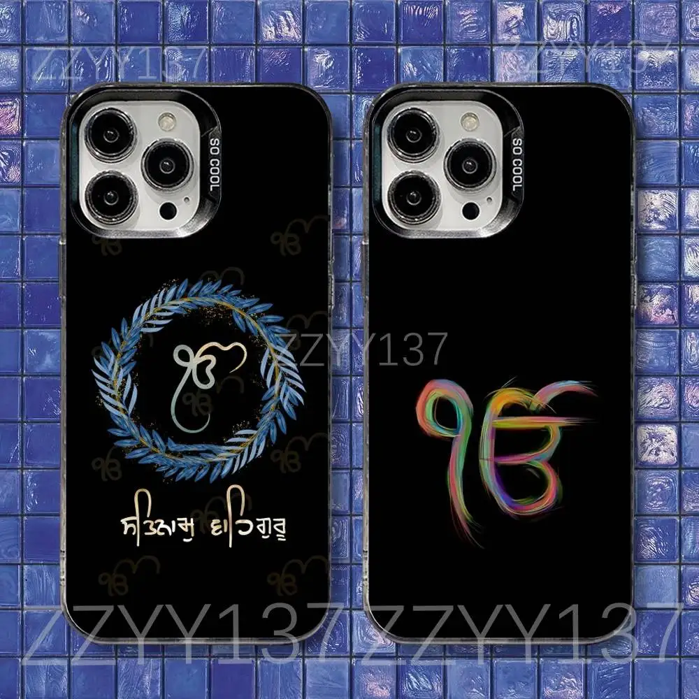 

Ik Onkar Sikhi Phone Case For iPhone 17,16,15,14,13,12,11,Air,X,XR,Pro,Max,Plus IMD Silver Shell