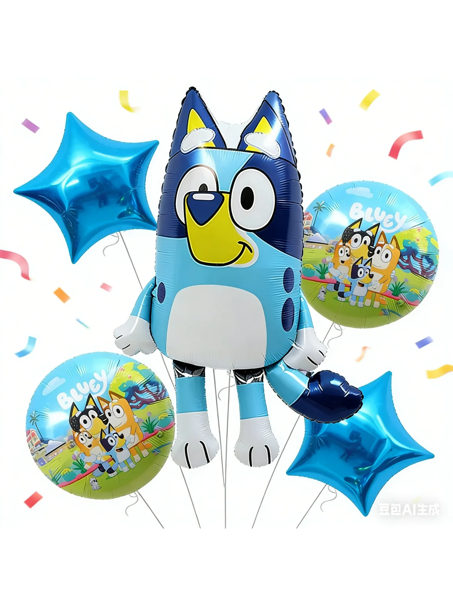 Ensemble de ballons Bluey pour garçons et filles, décoration de fête d'anniversaire, ballons numérotés, jouets pour enfants, ornements, dessins animés, anime, cadeaux pour bébés