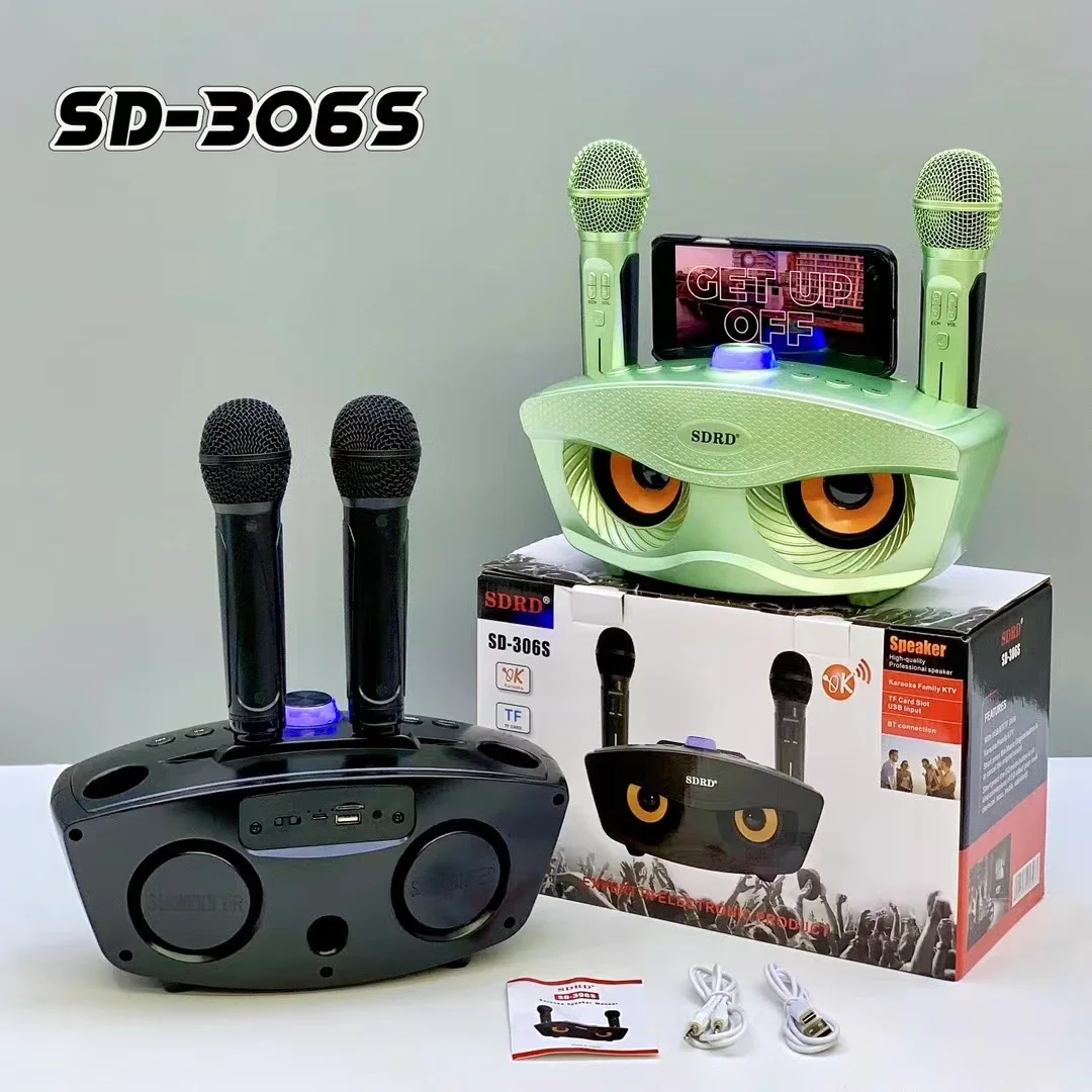 SD306S 20W Home Theater Sound Pa System Portable Wireless Bluetooth Speakers With Two Microphones Karaoke Integrated Machine Set