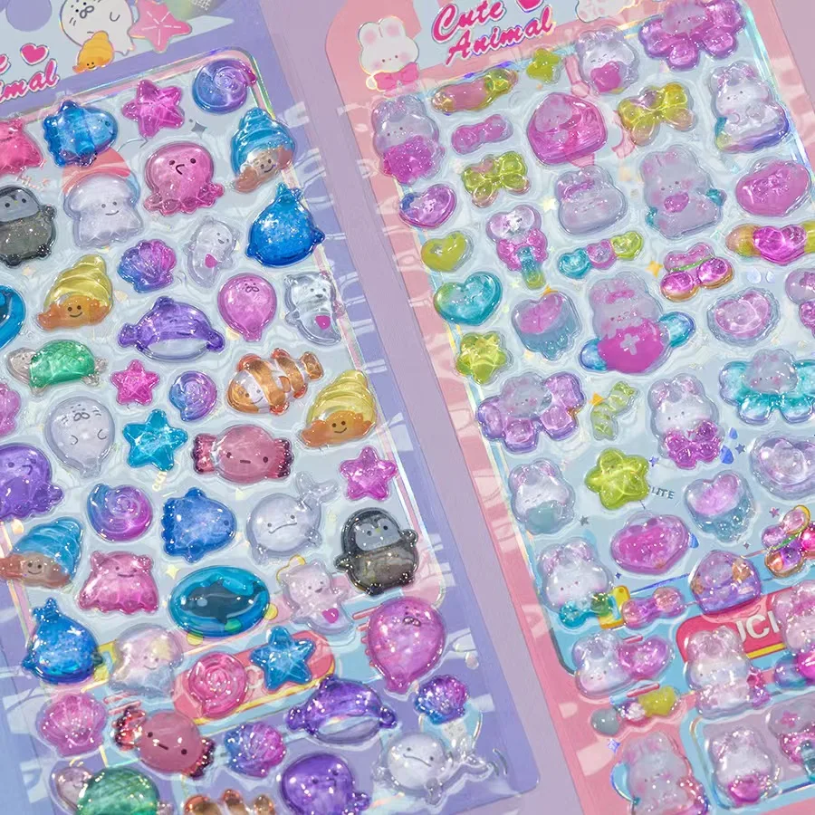 1 Stuks/1Lot Kawaii Plakboek Stickers Schattige Cartoon Junk Dagboek Huisdier Gouden Planner Briefpapier Sticker