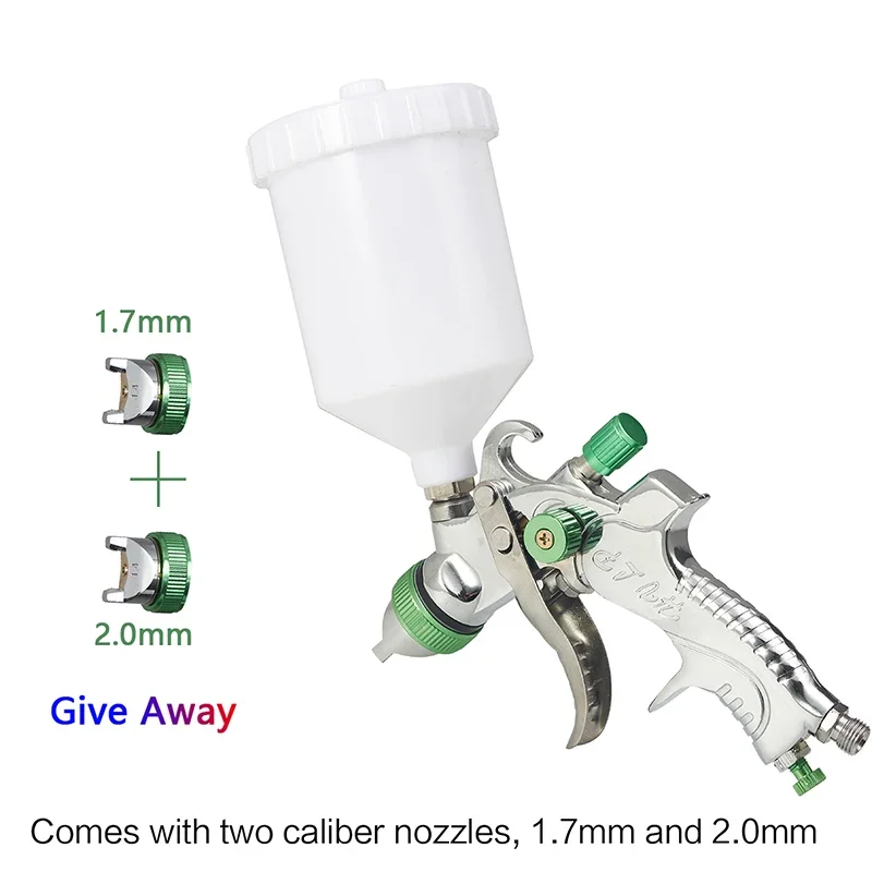 

New HVLP Pneumatic Environmental Protection Spray Gun Nozzle 1.4 1.7 2.0mm Watering Can Capacity 600ml Furniture Car Spray Gun