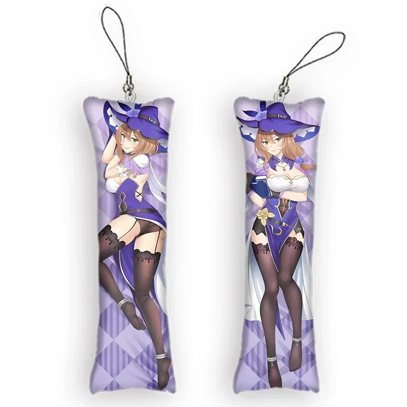 

New Pattern Genshin Impact Lisa Dakimakura Keychain Mini Anime Full Body Key Chain Hanging Phone Pendant Cosplay Anime Keychain